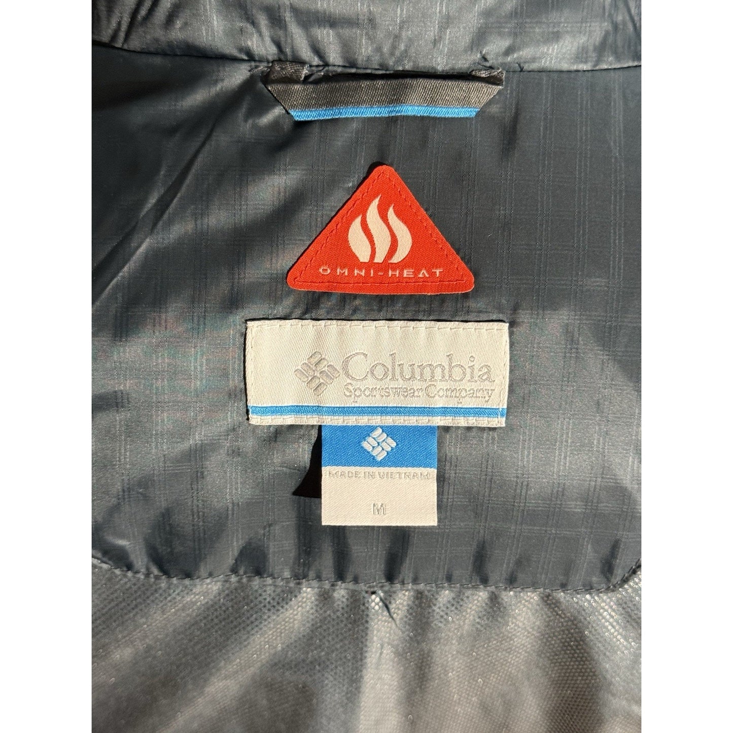 Columbia Omni-Heat Women’s Puffer Vest Blue Medium Lightweight Insulated Zip Up