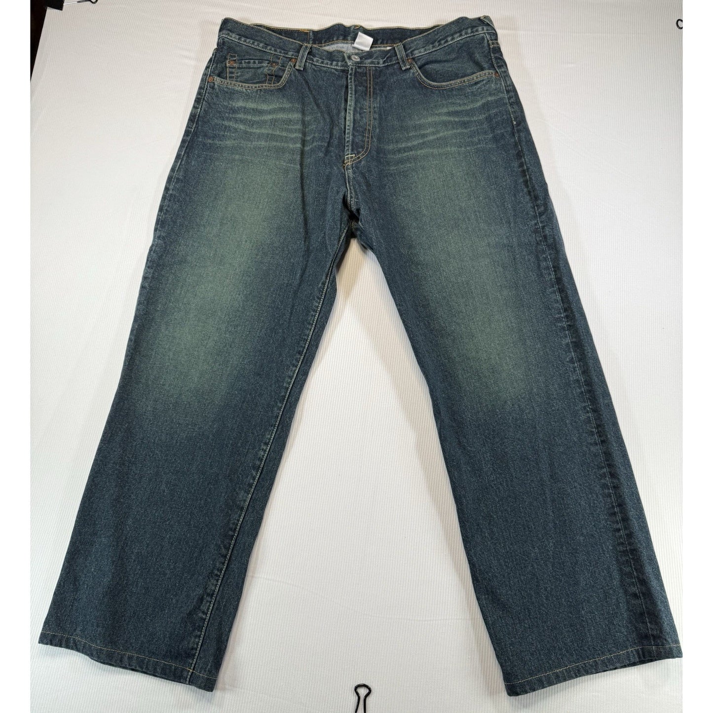 Lucky Brand Dungarees 38x30 USA Made Gene Montesano Vintage Button Fly Jeans