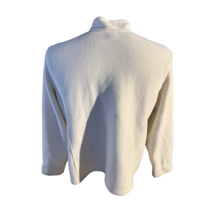 L.L. Bean Women’s Polartec Fleece Jacket Off White Zip Up El Salvador XL