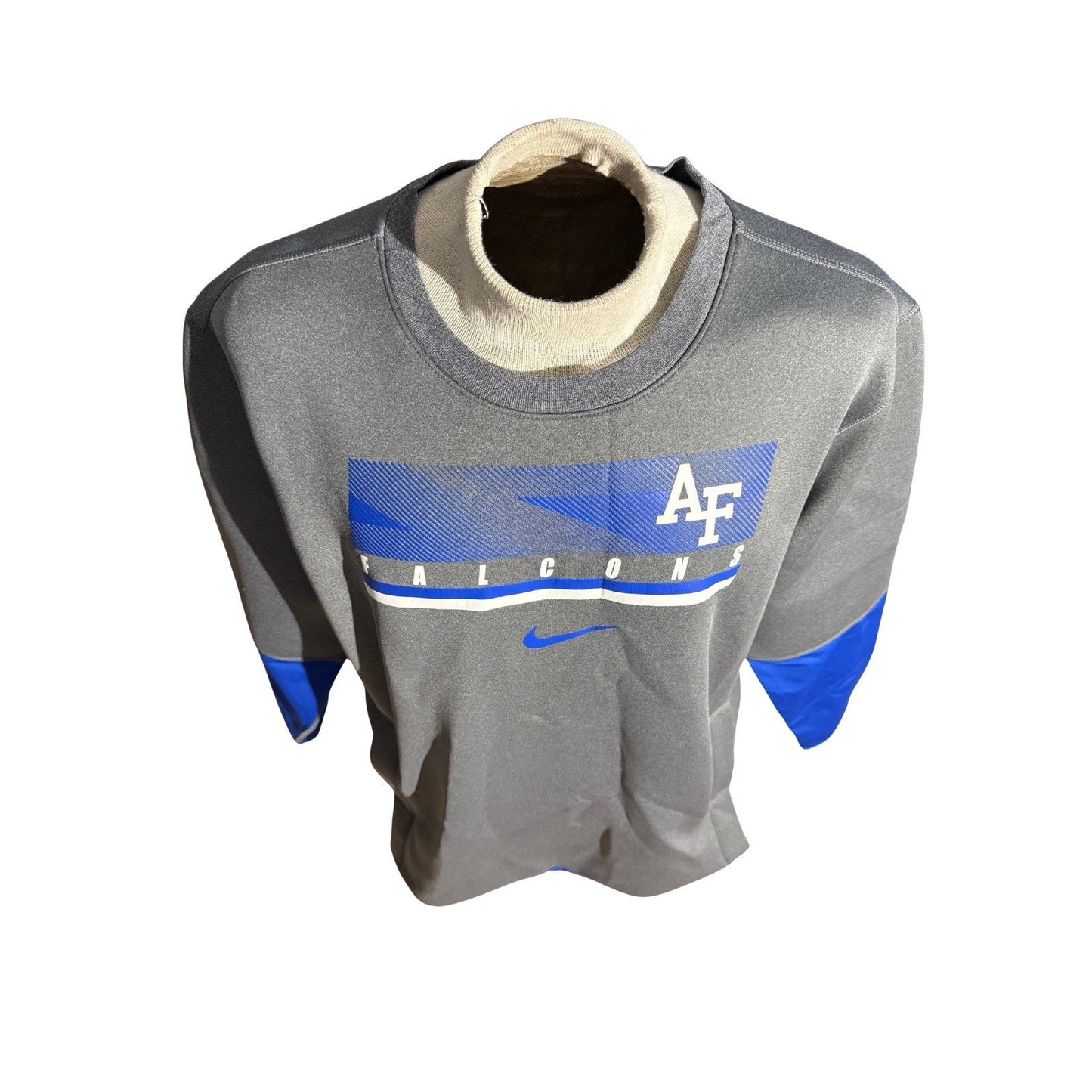 Nike Air Force Falcons Dri-Fit Crewneck Sweatshirt Gray Blue Men’s XL