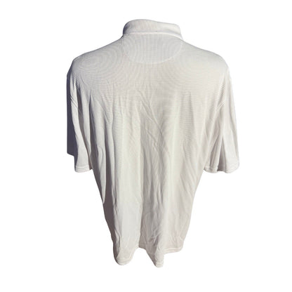 Bugatchi Men’s Polo Shirt XL White Soft Touch Textured Knit Short Sleeve NWT $98