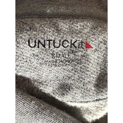 UNTUCKit Pullover Gray Cotton Shawl Collar Long Sleeve Sweater Men’s Small