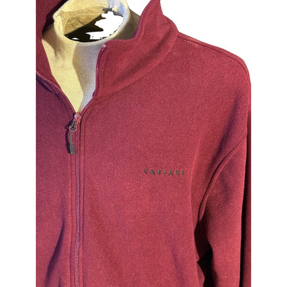 Caesars Entertainment Burgundy Fleece Jacket Men’s 2XL Zip Up Warm Soft