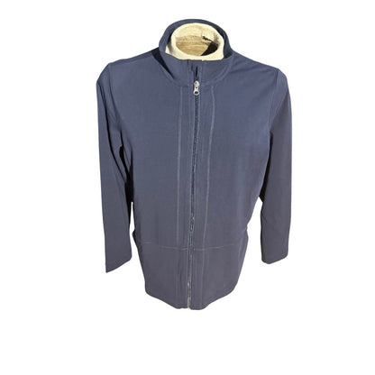 Christopher & Banks Relaxed Restyled Live In It Zip Jacket Navy Blue XL NWT