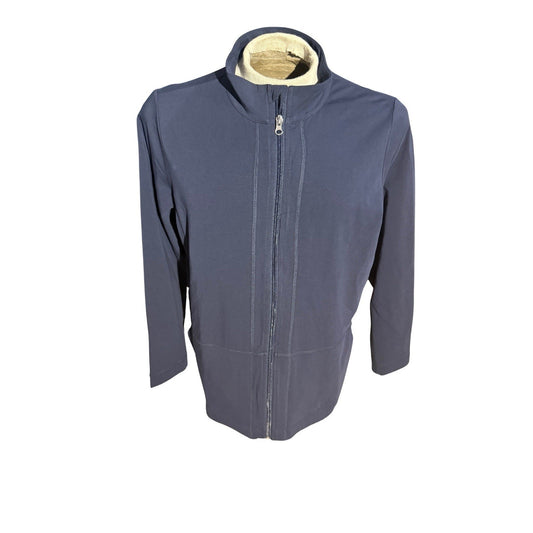 Christopher & Banks Relaxed Restyled Live In It Zip Jacket Navy Blue XL NWT