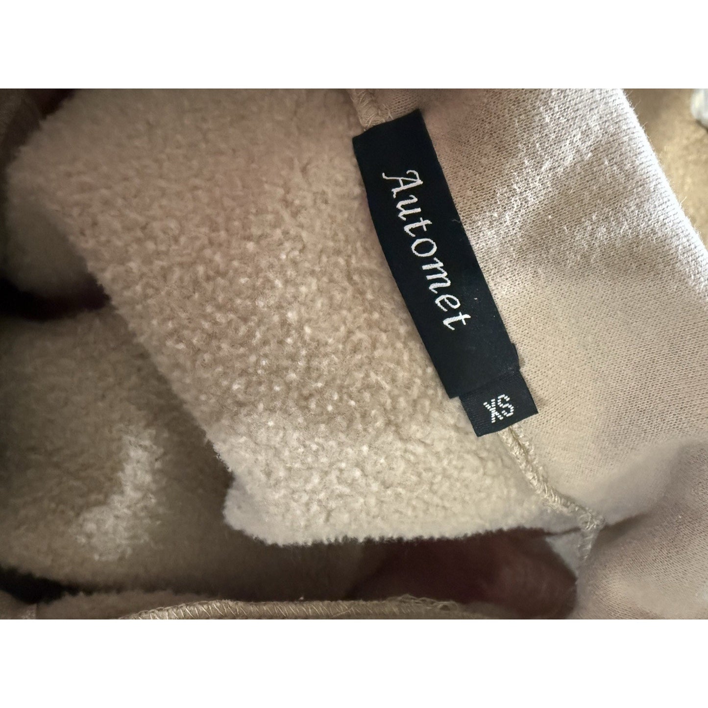 Automet Women’s Half Zip Fleece Pullover Sweatshirt Beige Sherpa Lined XS