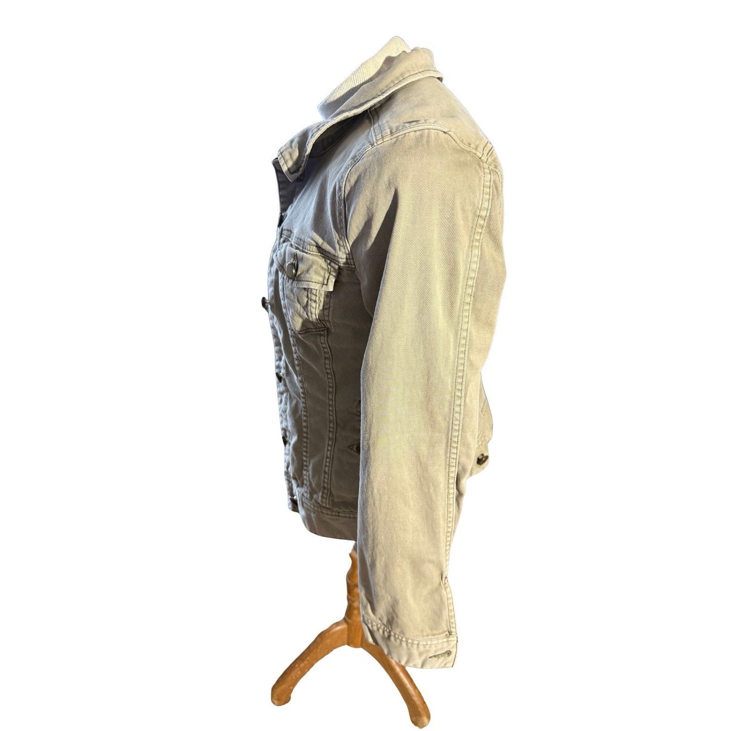 Liverpool Jeans Co Women’s Small Olive Green Denim Jacket Stretch Cotton Blend