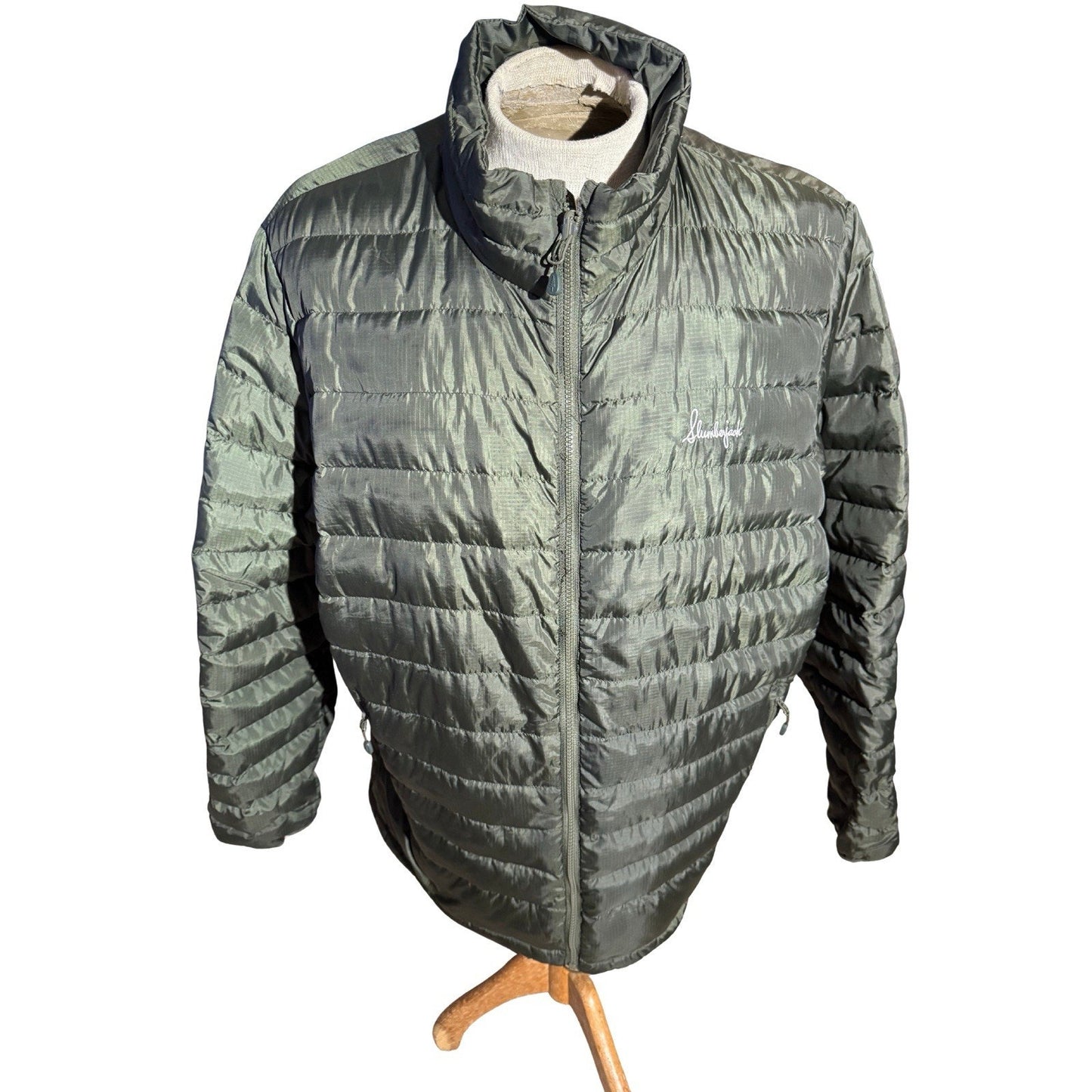 Slumberjack Down Puffer Jacket Men’s XL Green Packable 90/10 Down Feather Outdoo