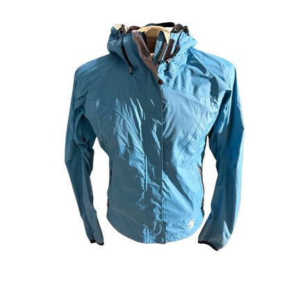 Loki S.O.L.V.E.D. N.Pac Women’s Small Blue Waterproof Packable Shell Jacket