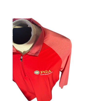 Cutter & Buck XL PGA South Central Red 1/4 Zip Golf Pullover Long Sleeve 252