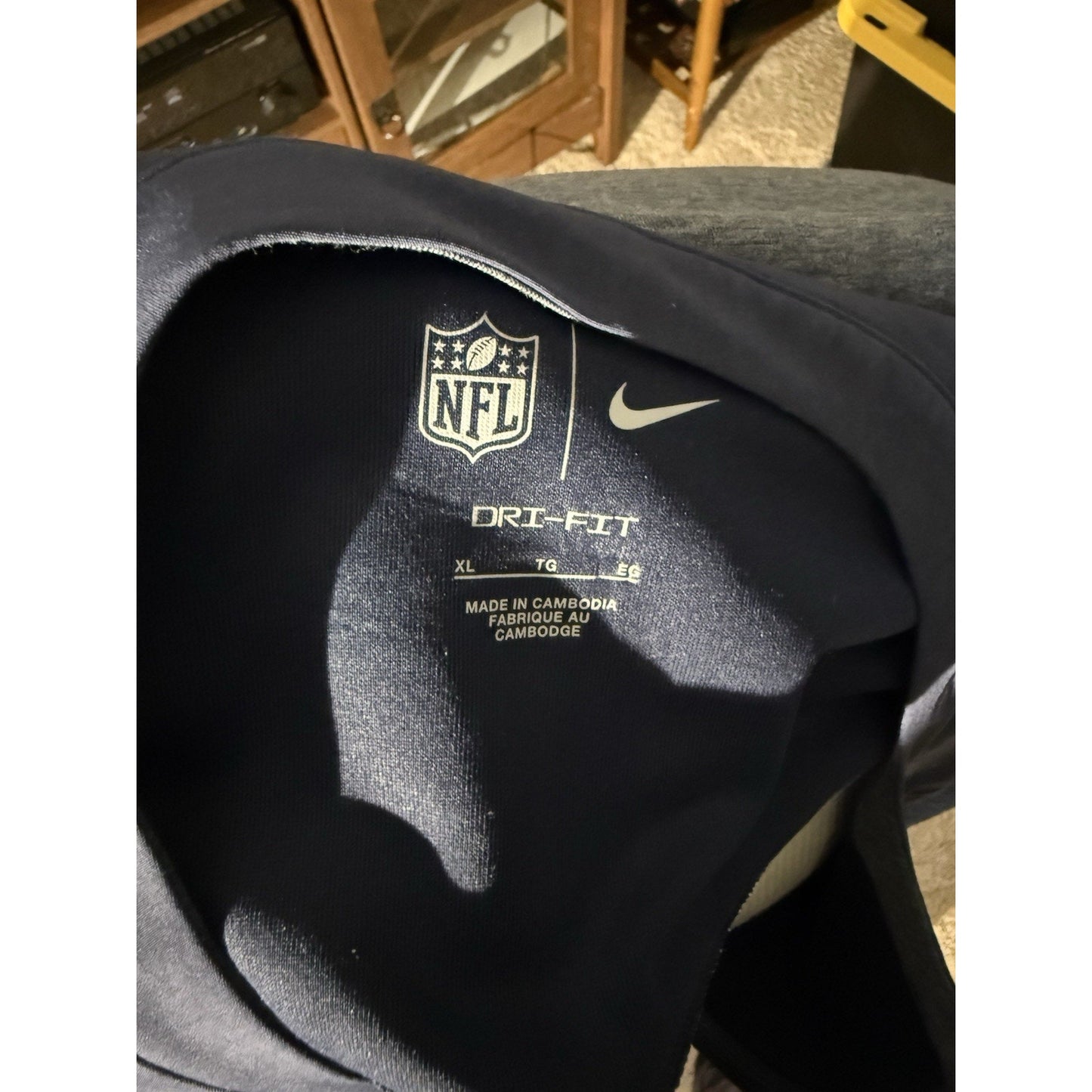 Nike Dallas Cowboys NFL Dri-Fit Quarter Zip Pullover Blue Gray Men’s XL