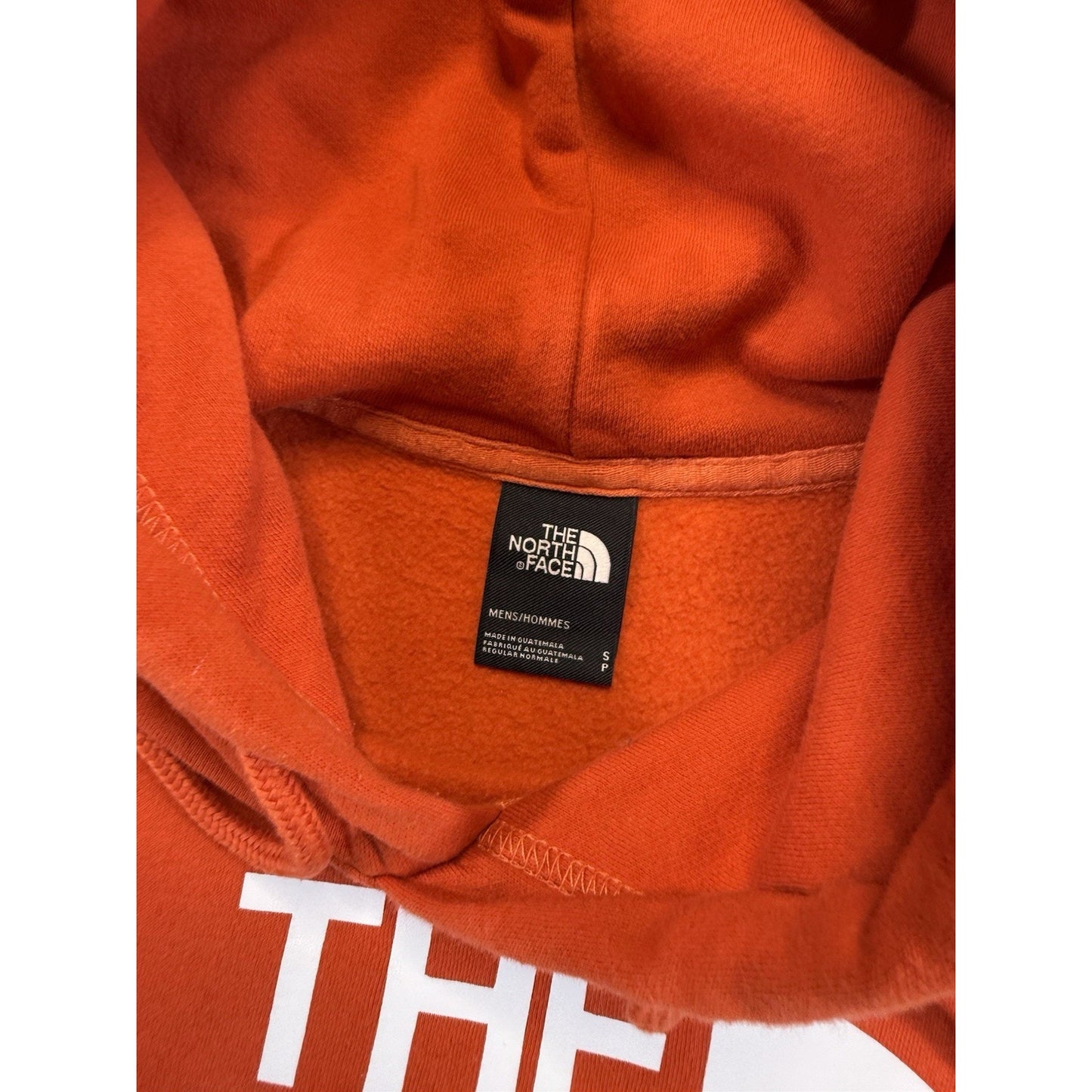 The North Face Hoodie Orange Pullover Logo Sweatshirt Mens Small
