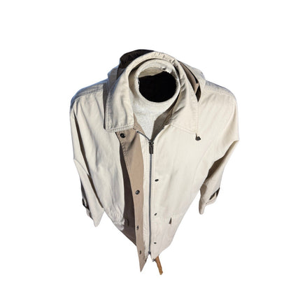 London Fog Men’s XL Limited Edition Trench Coat Beige Tan Hooded Water Resistant