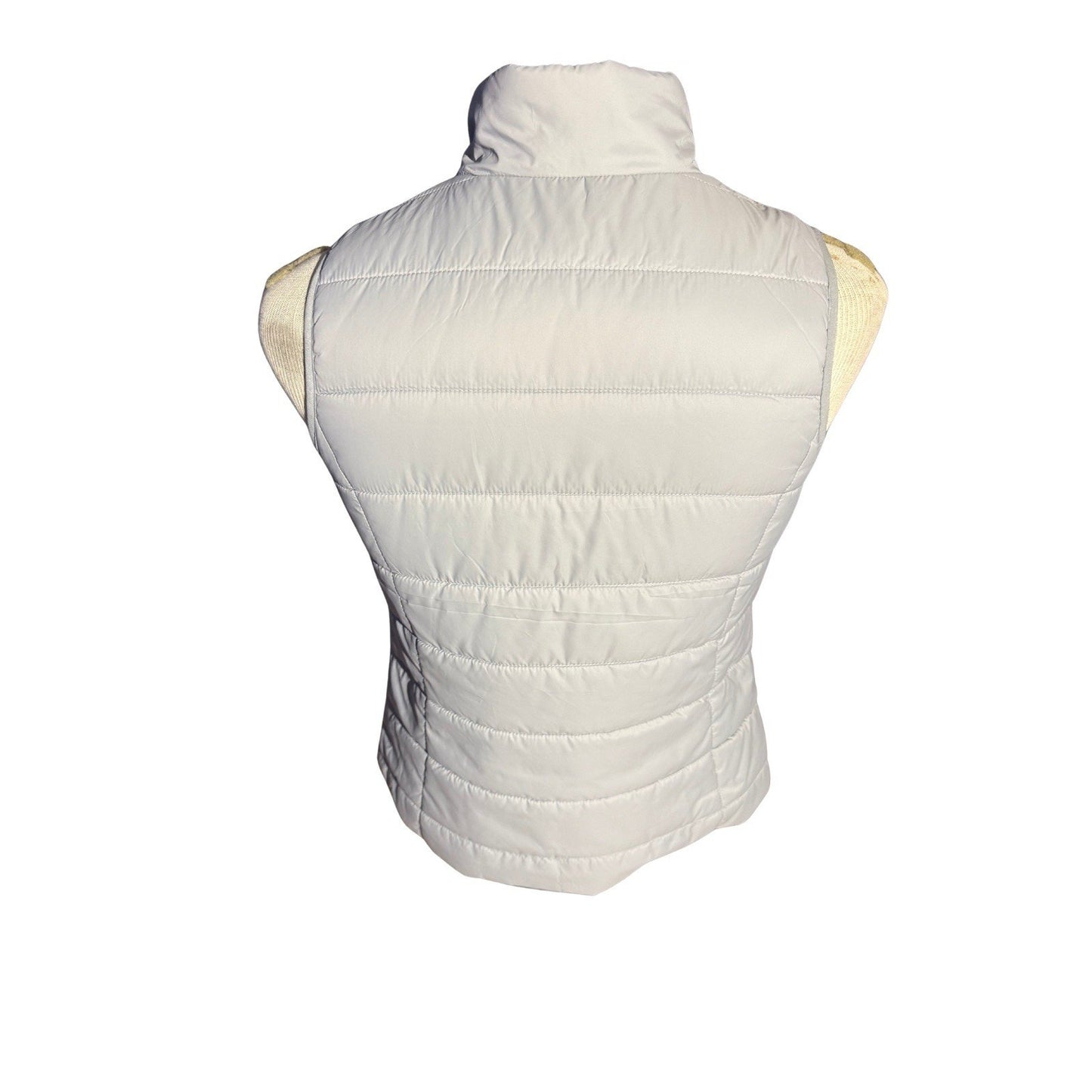 New Balance Women’s Puffer Vest M Gray Quilted Zip Athletic Outerwear Pre-Owned