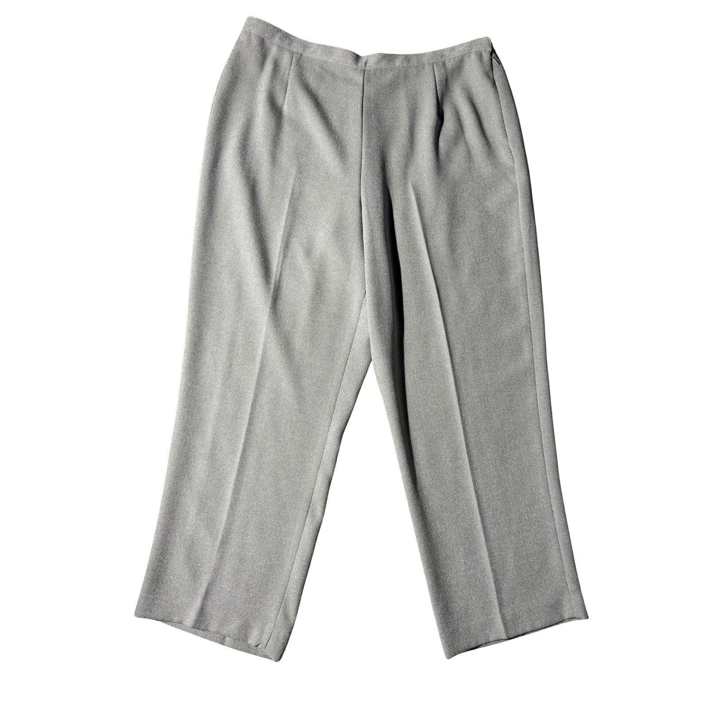 Alfred Dunner Swan Lake Pants Women’s 14P Gray Pull-On Elastic Waist New