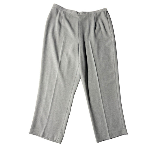 Alfred Dunner Swan Lake Pants Women’s 14P Gray Pull-On Elastic Waist New