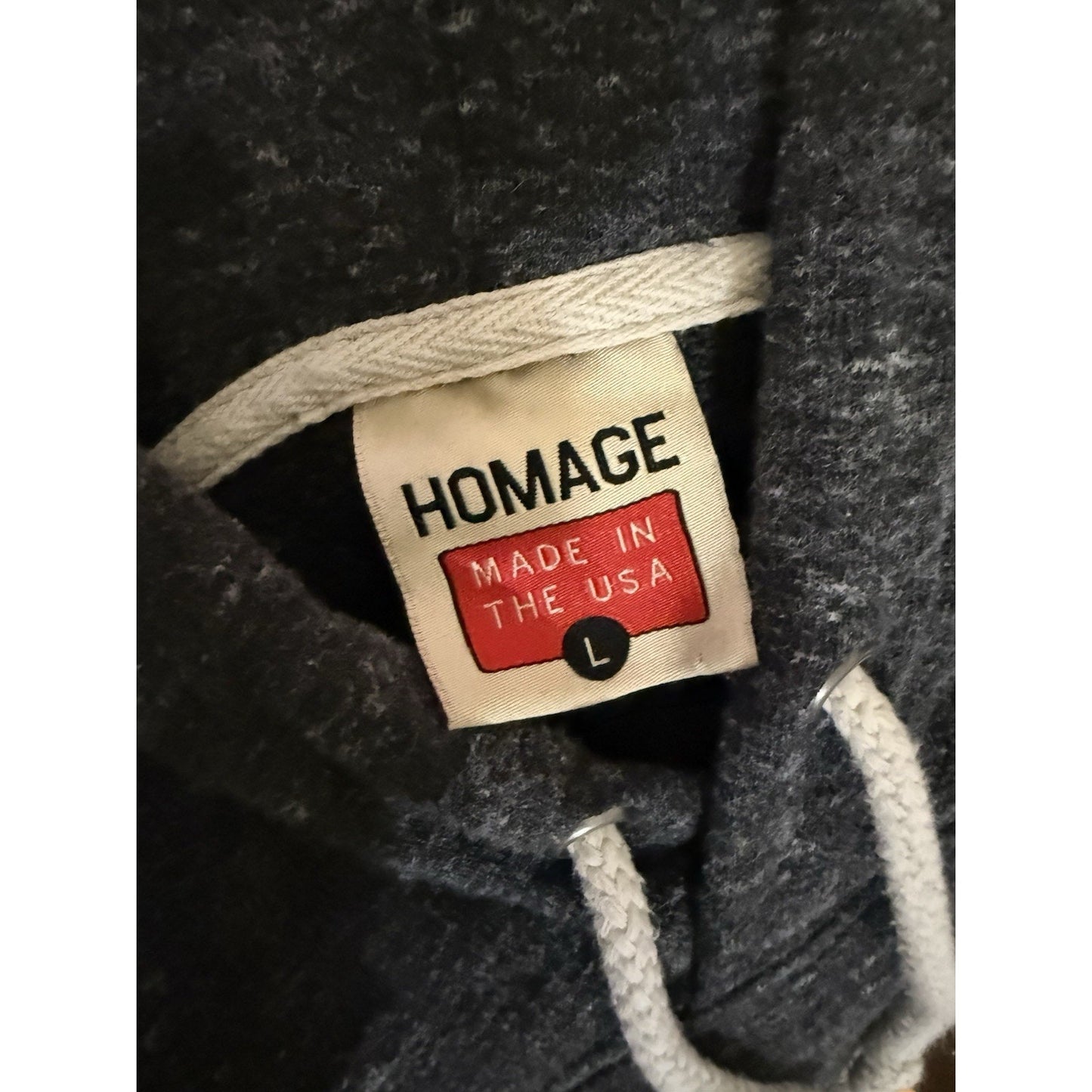 Homage Ohio Hoodie Men’s L Heather Gray Gold Script Made in USA Pullover