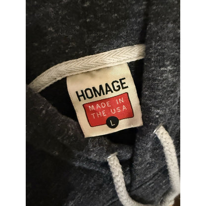 Homage Ohio Hoodie Men’s L Heather Gray Gold Script Made in USA Pullover