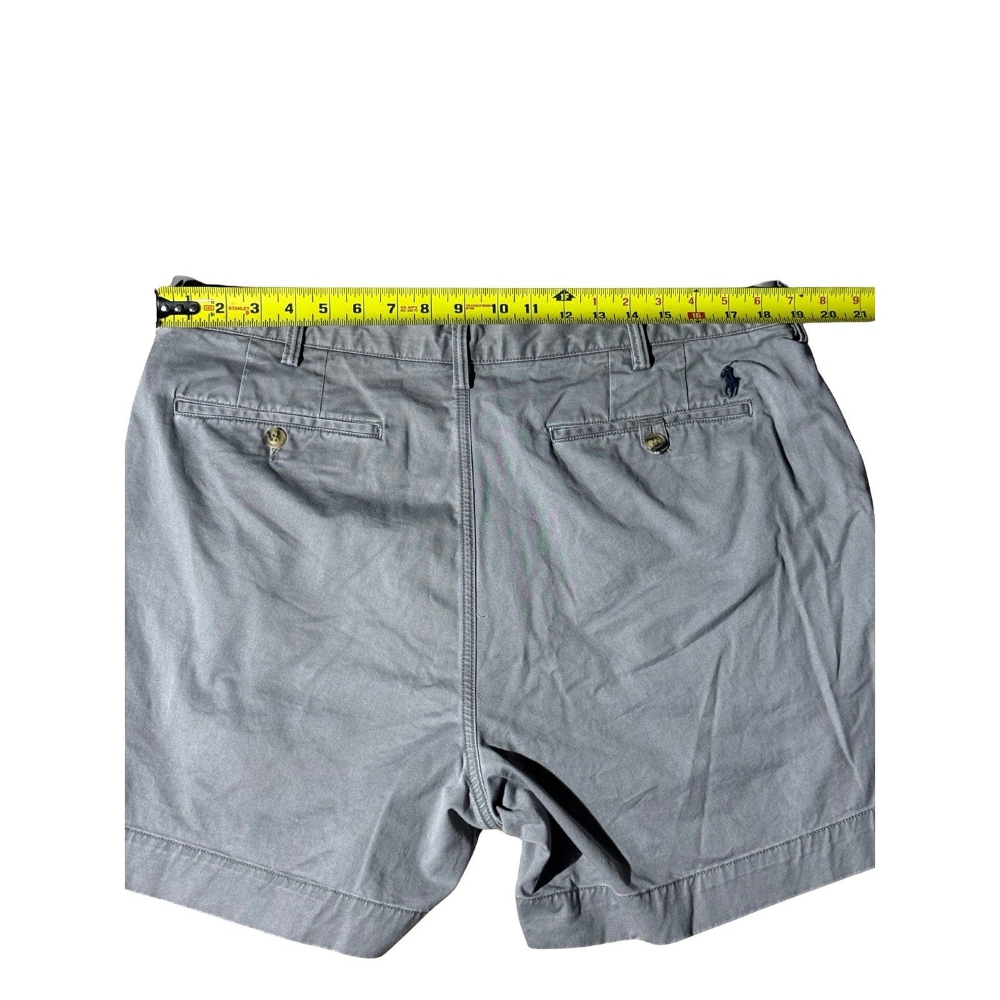 Polo Ralph Lauren Men’s Chino Shorts 38 Gray Stretch Classic Fit Flat Front