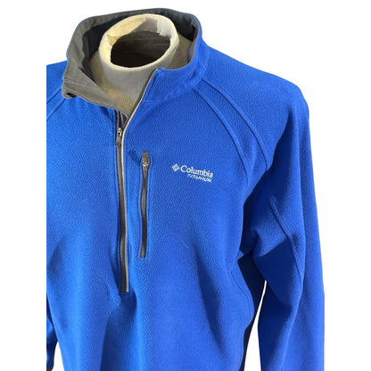 Columbia Titanium Omni-Heat Fleece Pullover Blue 1/2 Zip Men’s Large