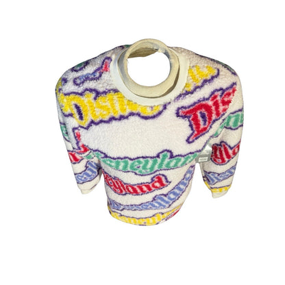 Disneyland Sherpa Fleece Sweatshirt Small Multicolor Logo Print Crewneck