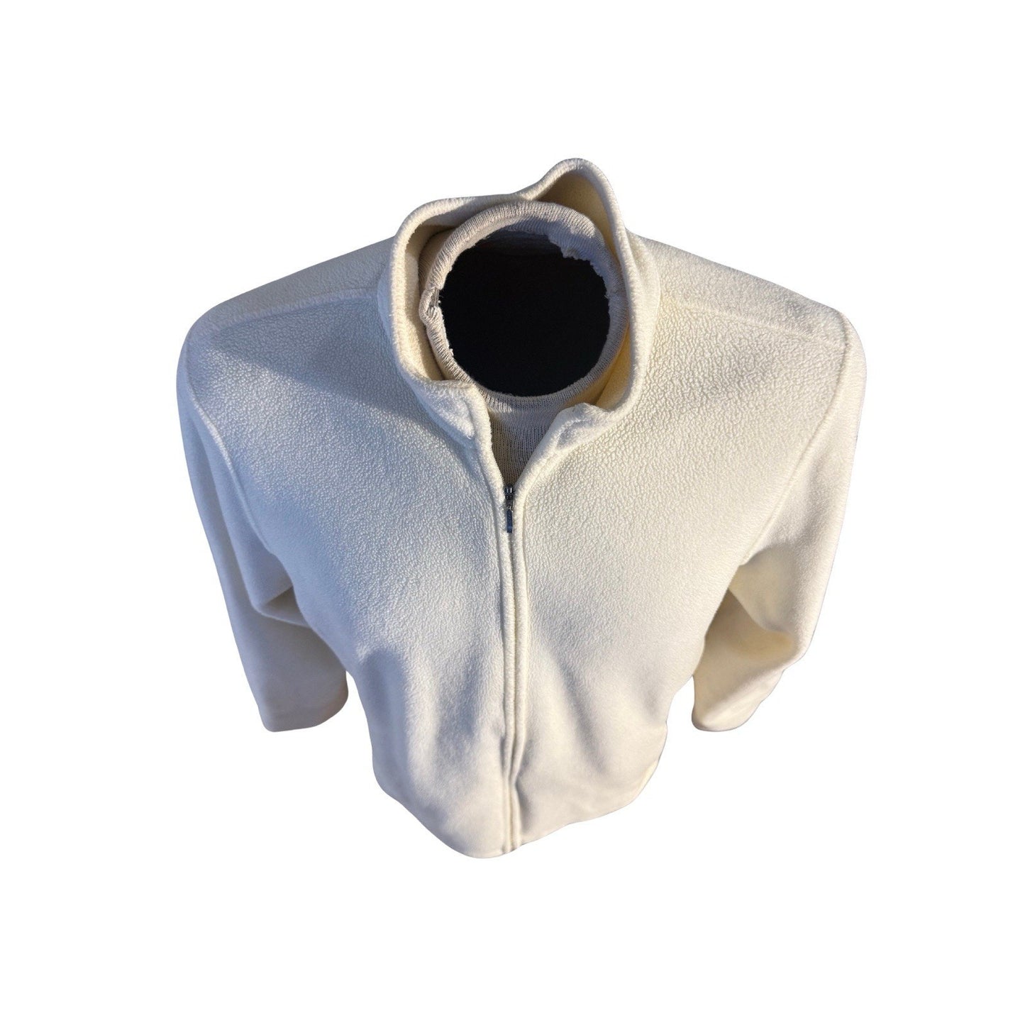 L.L. Bean Women’s Polartec Fleece Jacket Off White Zip Up El Salvador XL