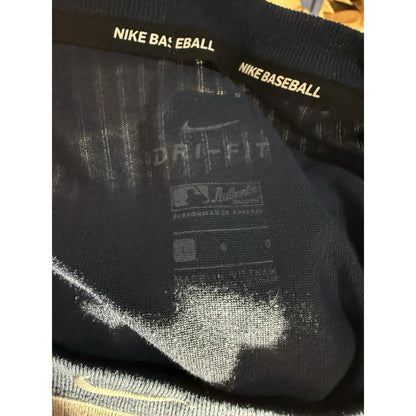 Nike Dri-FIT MLB Baseball Long Sleeve Shirt Men’s L Gray Navy Compression Top