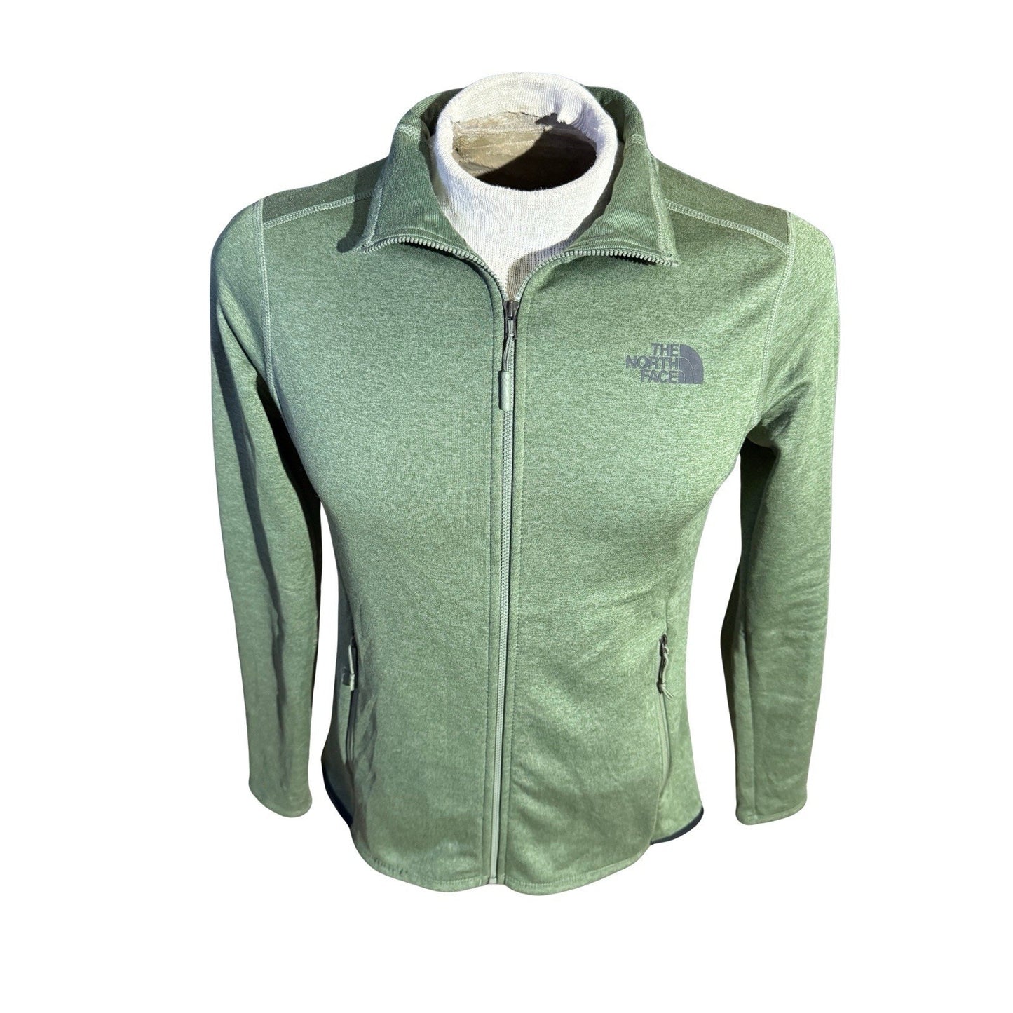 The North Face Women’s Green Full Zip Fleece Jacket Size M Logo ACE Embroidery