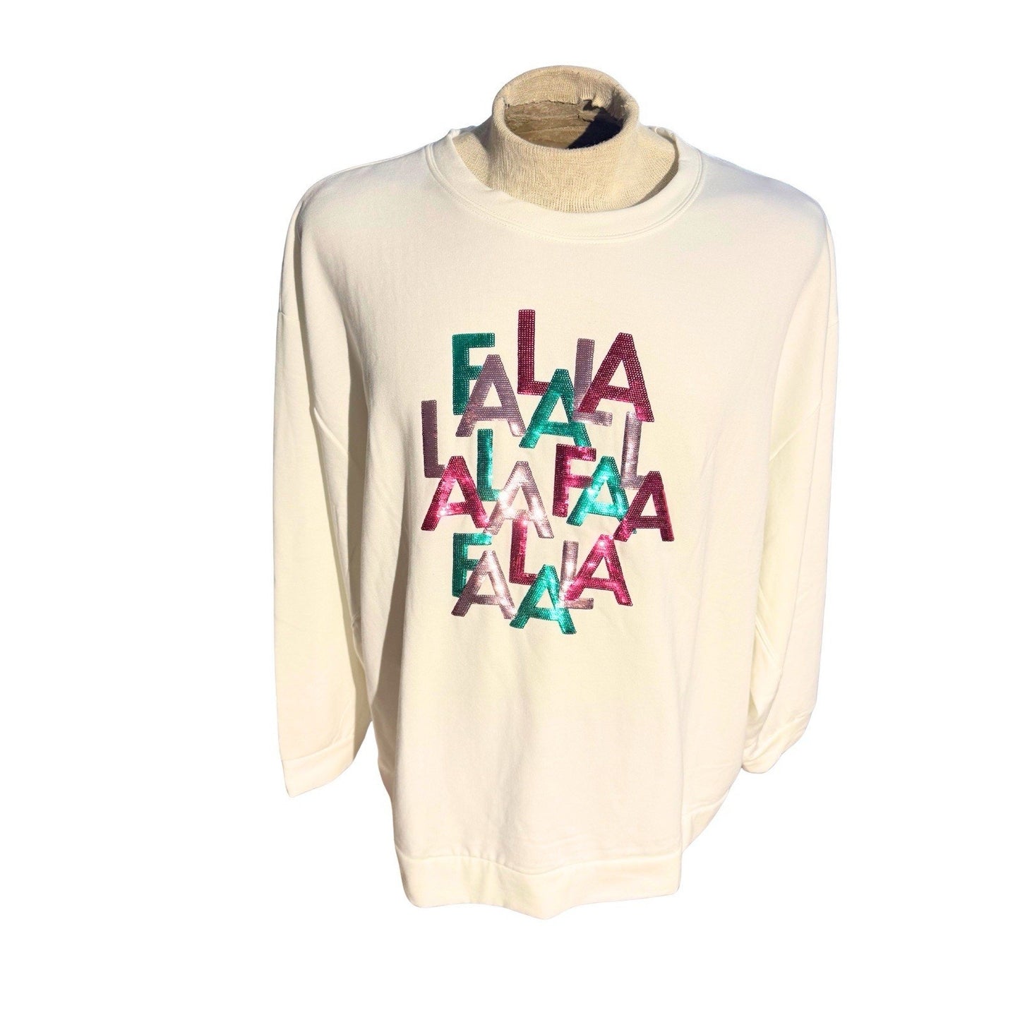 Mary Square Fa La La Jules Sweatshirt Women’s XL White Holiday Pullover NWT