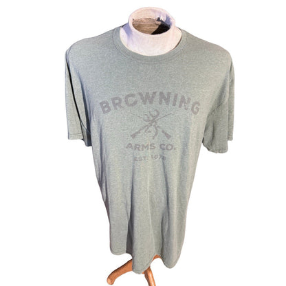 Browning Arms Co. Graphic T-Shirt Men’s XL Heather Green Outdoor Hunting