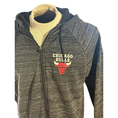 CHICAGO BULLS Gray Zip Up Jacket NBA Brand - Men's Size Large