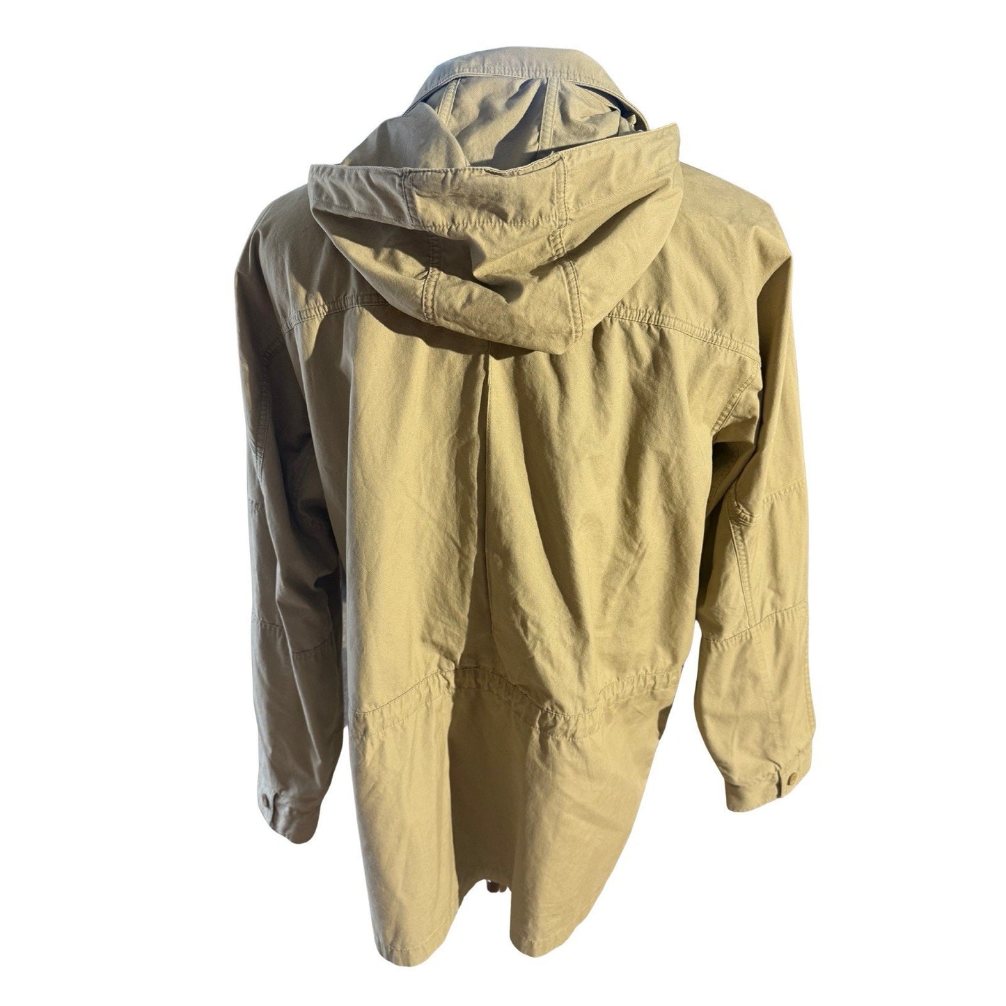 L.L. Bean Field Coat Jacket Men’s L Tall Khaki Utility Parka Hooded Cotton