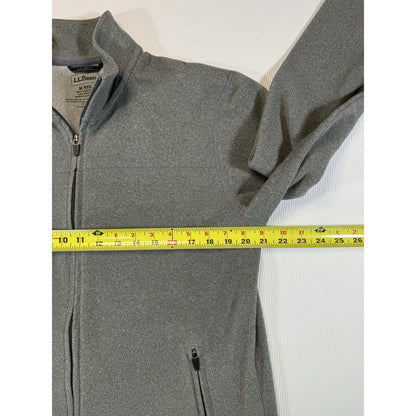 LL Bean Fleece Jacket Mens Medium Gray Full Zip Polyester