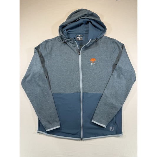 Footjoy Thermoseries Oak Tree Full Zip Golf Jacket Mens M Blue Hooded