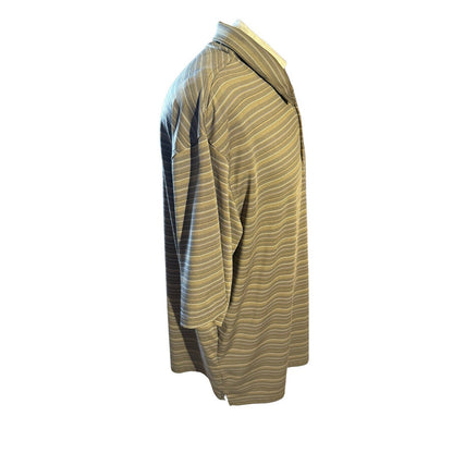 Pebble Beach Men’s XXL Golf Polo Performance Brown Stripe Short Sleeve Shirt 251
