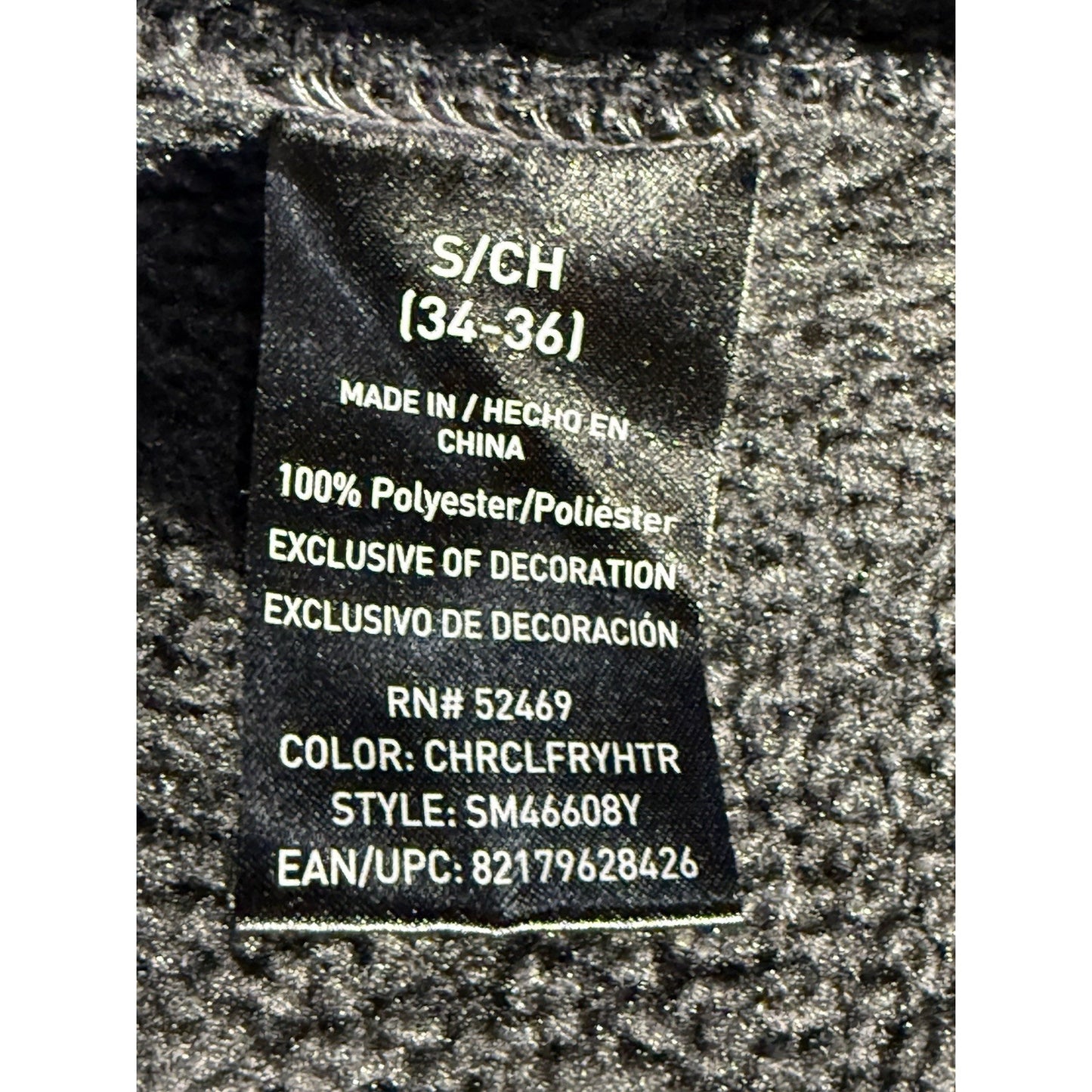 SwissTech Full Zip Fleece Jacket Men’s Small Charcoal Gray Red Trim Pocket