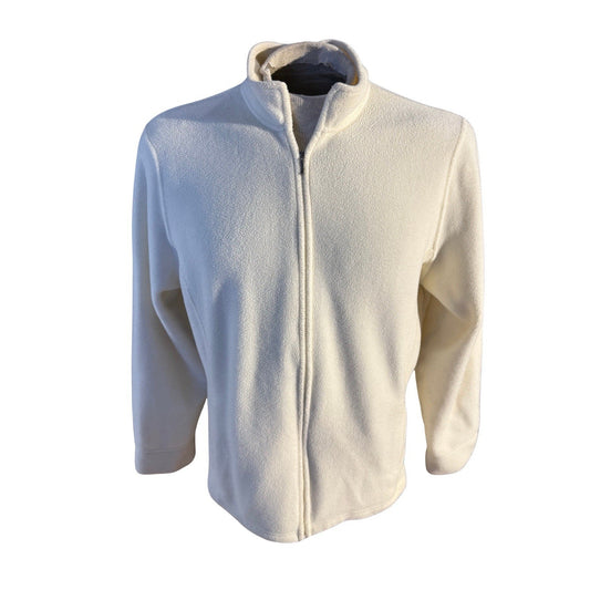 L.L. Bean Women’s Polartec Fleece Jacket Off White Zip Up El Salvador XL