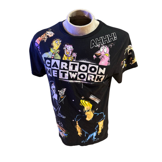 Cartoon Network 2022 Graphic T-Shirt Large Black Johnny Bravo Ed Edd Eddy