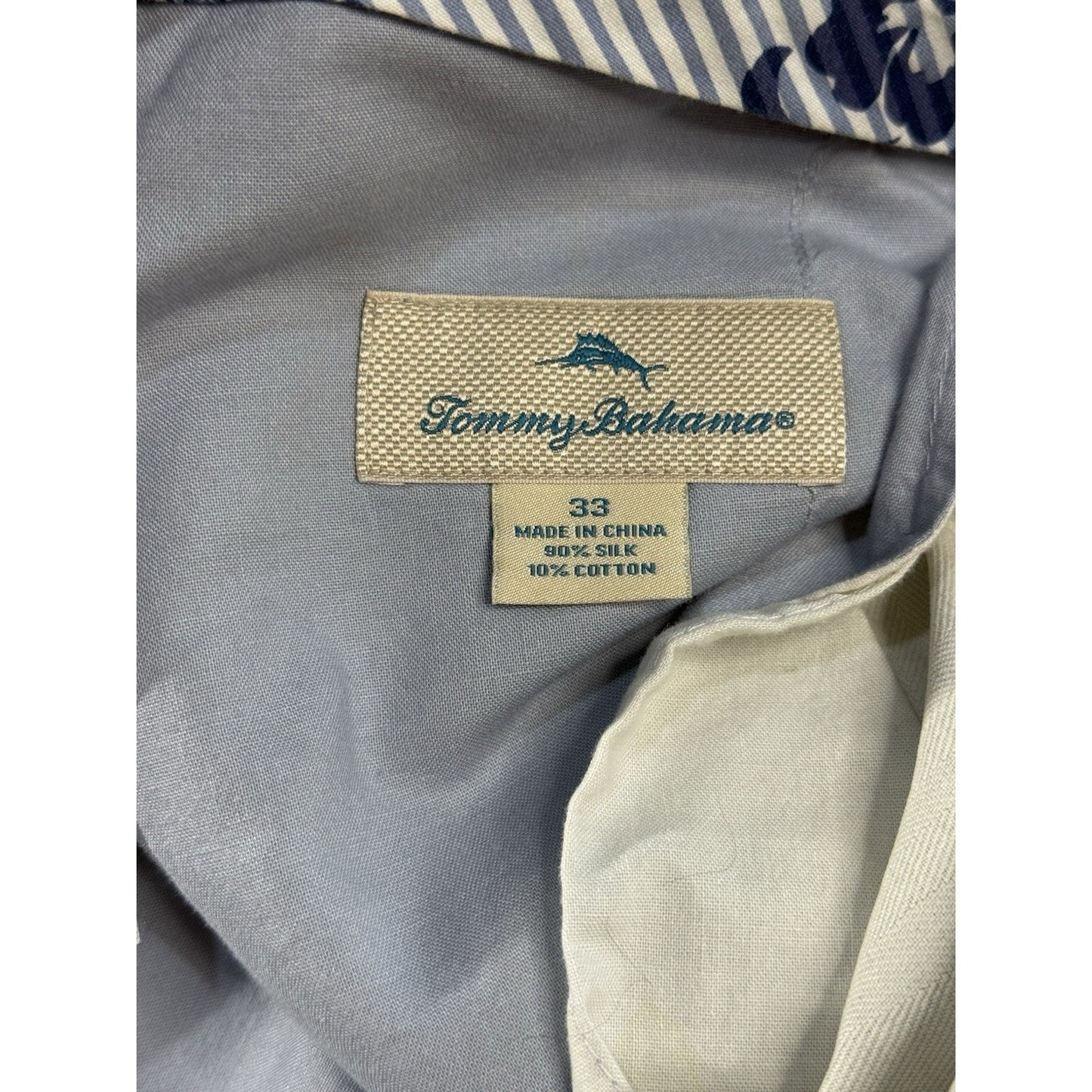 Tommy Bahama 33 Gray Silk Cotton Blend Flat Front Shorts Casual Resort Wear