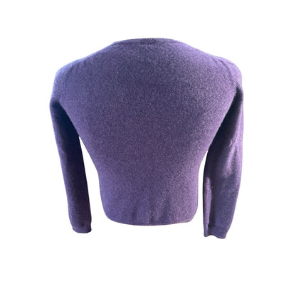 Malo Firenze 100% Cashmere Sweater Purple V-Neck Made in Italy Size 46