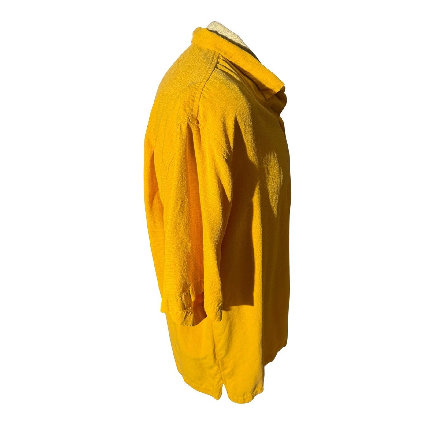 Tommy Bahama Men’s Silk Shirt L Yellow Short Sleeve Button Front Camp Casual