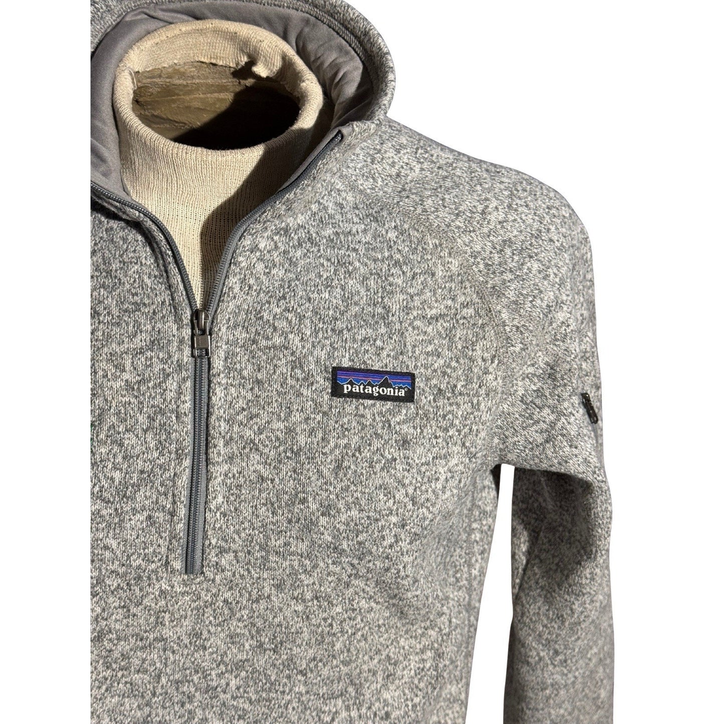 Patagonia Women’s Better Sweater 1/4 Zip Fleece Gray L Chi Omega Crest