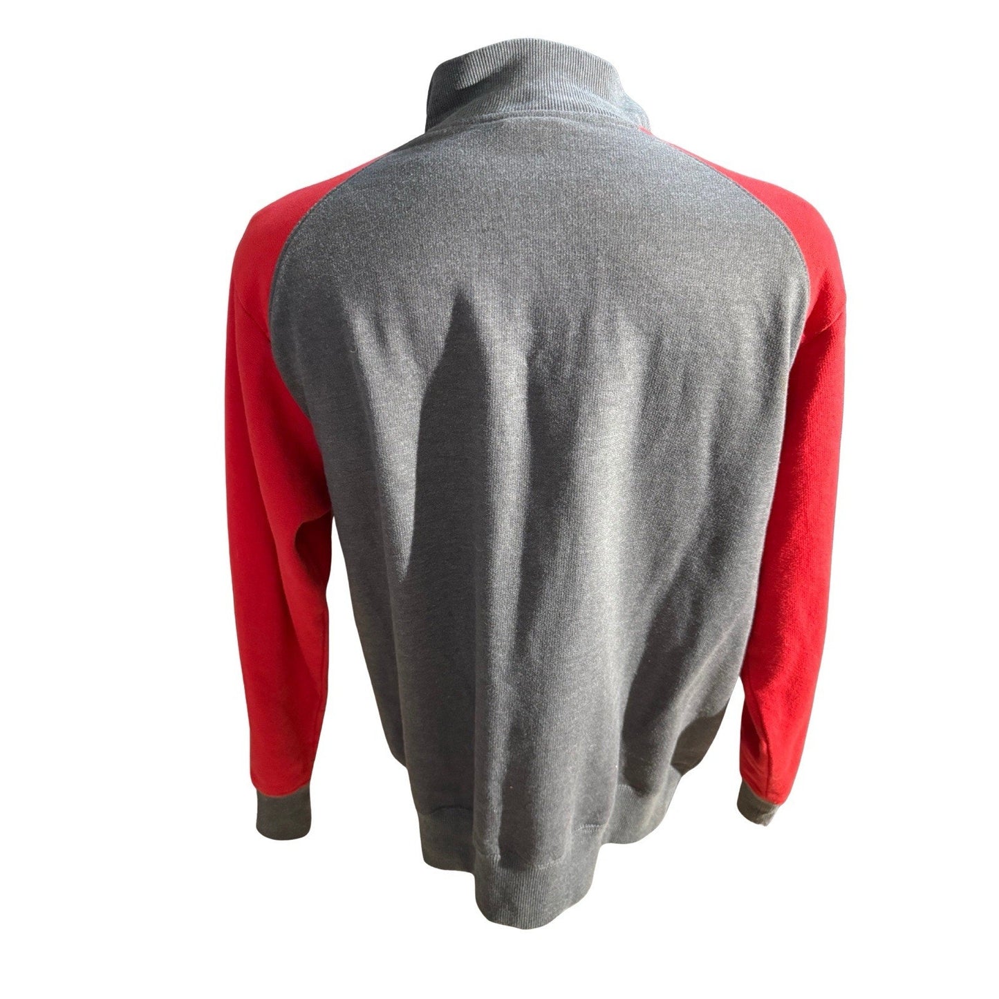 Majestic Washington Nationals Full Zip Fleece Jacket Men M Gray Red MLB Vintage