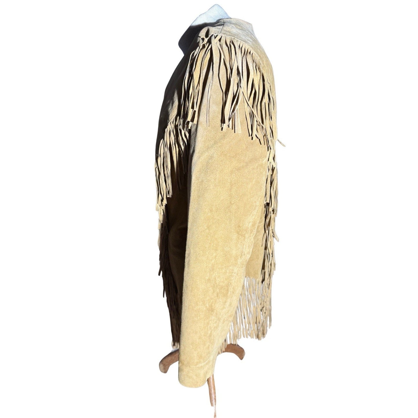 Cripple Creek Women’s Suede Fringe Jacket Western Tan Leather XL