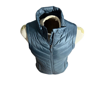 Columbia Omni-Heat Women’s Puffer Vest Blue Medium Lightweight Insulated Zip Up