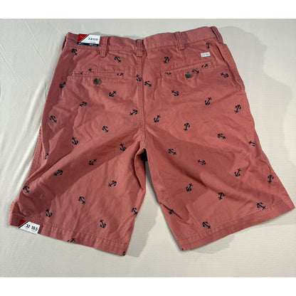 Izod Men's Chino Shorts 33 Anchors Print