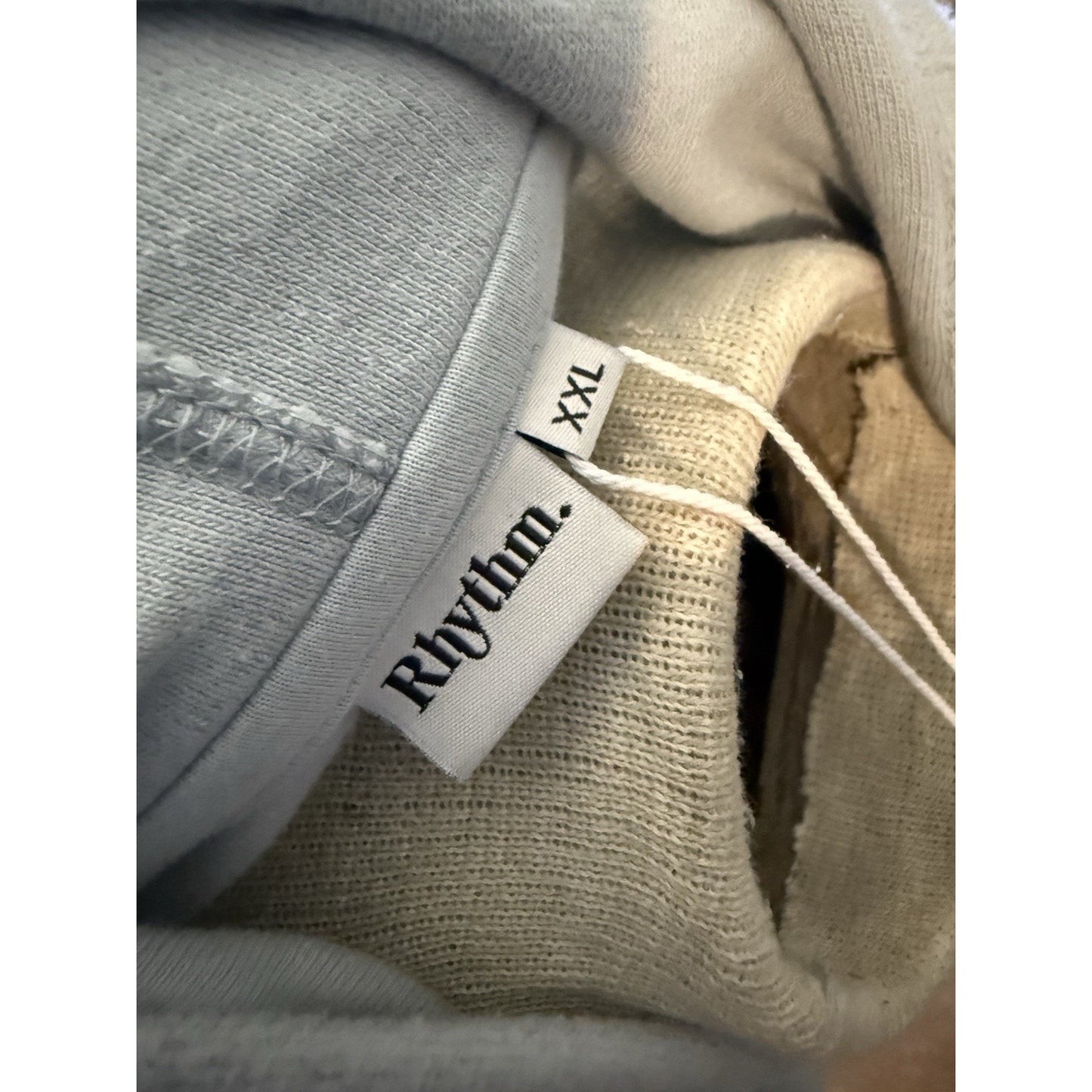 Rhythm Hoodie Sweatshirt XXL Light Blue Sun & Wave Graphic Cotton Blend