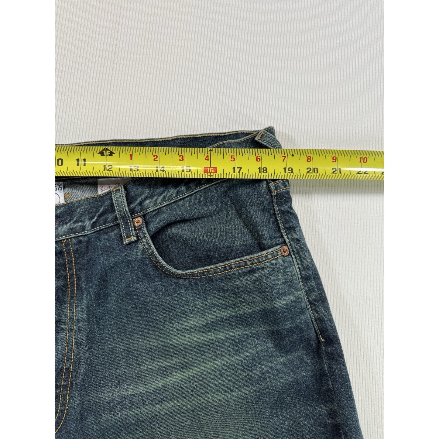 Lucky Brand Dungarees 38x30 USA Made Gene Montesano Vintage Button Fly Jeans