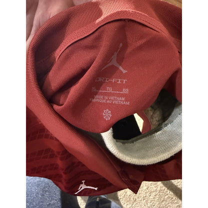 Nike Jordan Oklahoma Sooners Dri-Fit Polo Shirt Red Striped Men’s XL OU Golf