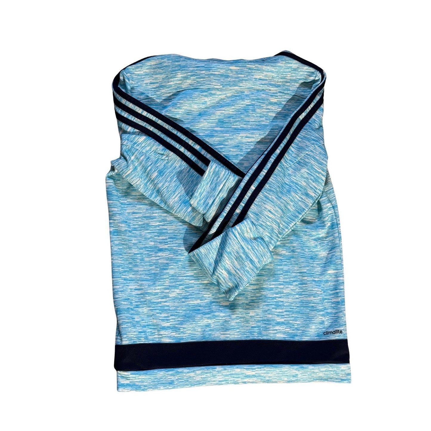 Adidas Men’s Small Hoodie Blue Pullover Sweatshirt 3-Stripes Athletic Training